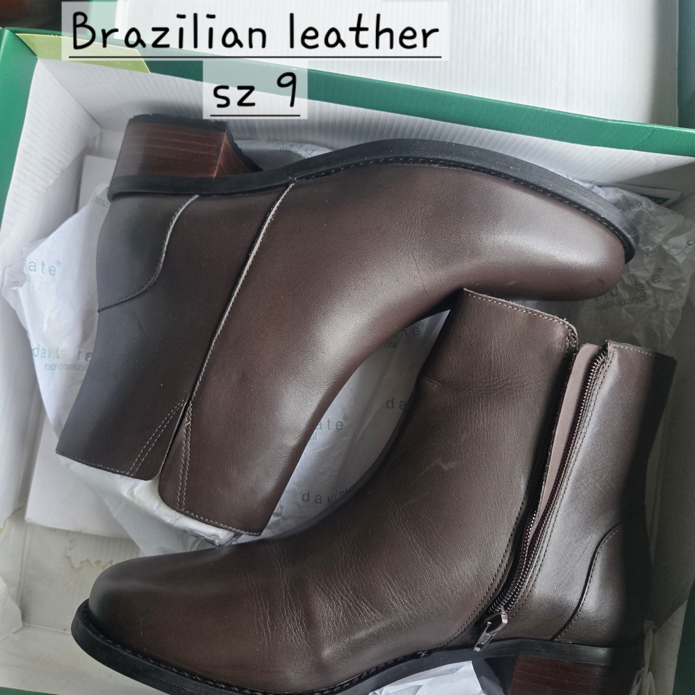 David Tate Brown Leather Women's Boots